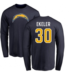 NFL Nike Los Angeles Chargers #30 Austin Ekeler Navy Blue Name & Number Logo Long Sleeve T-Shirt NFL Nike Los Angeles Chargers #30 Austin Ekeler Navy Blue Name & Number Logo Long Sleeve T-Shirt