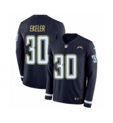 Youth Nike Los Angeles Chargers #30 Austin Ekeler Limited Navy Blue Therma Long Sleeve NFL Jersey