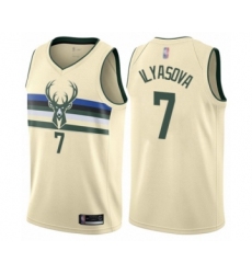 Men's Milwaukee Bucks #7 Ersan Ilyasova Authentic Cream Basketball Jersey - City Edition