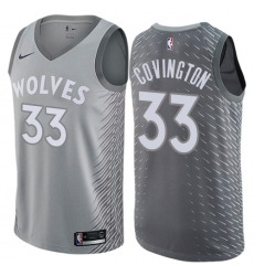 Women's Nike Minnesota Timberwolves #33 Robert Covington Swingman Gray NBA Jersey - City Edition