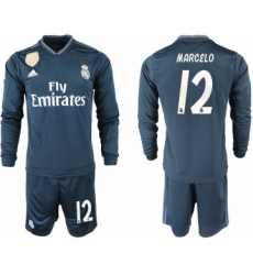 2018-19 Real Madrid 12 MARCELO Away Long Sleeve Soccer Jersey