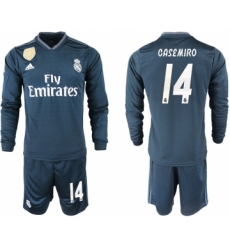 2018-19 Real Madrid 14 CASEMIRO Away Long Sleeve Soccer Jersey