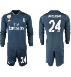 2018-19 Real Madrid 24 D.CEBALLOS Away Long Sleeve Soccer Jersey