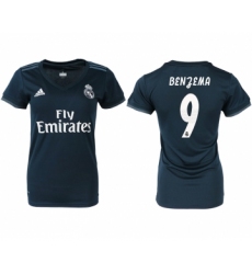 2018-19 Real Madrid 9 BENGEMA Away Women Soccer Jersey