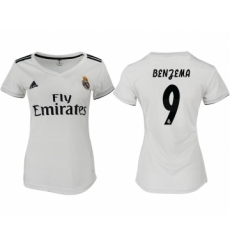 2018-19 Real Madrid 9 BENGEMA Home Women Soccer Jersey