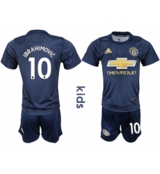 2018-19 Manchester United 10 IBRAHIMOVIC Third Away Youth Soccer Jersey
