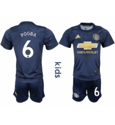 2018-19 Manchester United 6 POGBA Third Away Youth Soccer Jersey