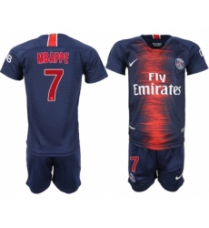2018-19 Paris Saint-Germain 7 MBAPPE Home Youth Soccer Jersey