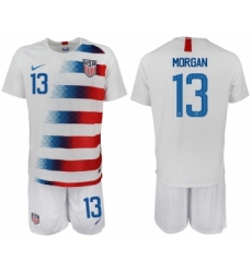 2018-19 USA 13 MORGAN Home Soccer Jersey