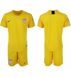 2018-19 USA Yellow Goalkeeper Soccer Jersey