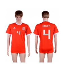 2018-19 Wales 4 DAVIES Home Thailand Soccer Jersey