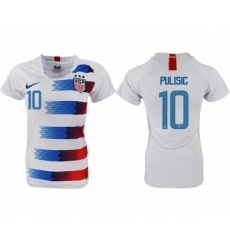 2018-19 USA 10 PULISIC Home Women Soccer Jersey