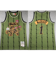 Men's Toronto Raptors #1 Tracy McGrady Green 1998-99 Throwback Stitched Jersey