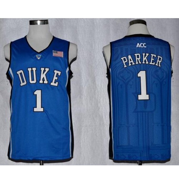 Blue Devils #1 Jabari Parker Blue Basketball Stitched NCAA Jersey
