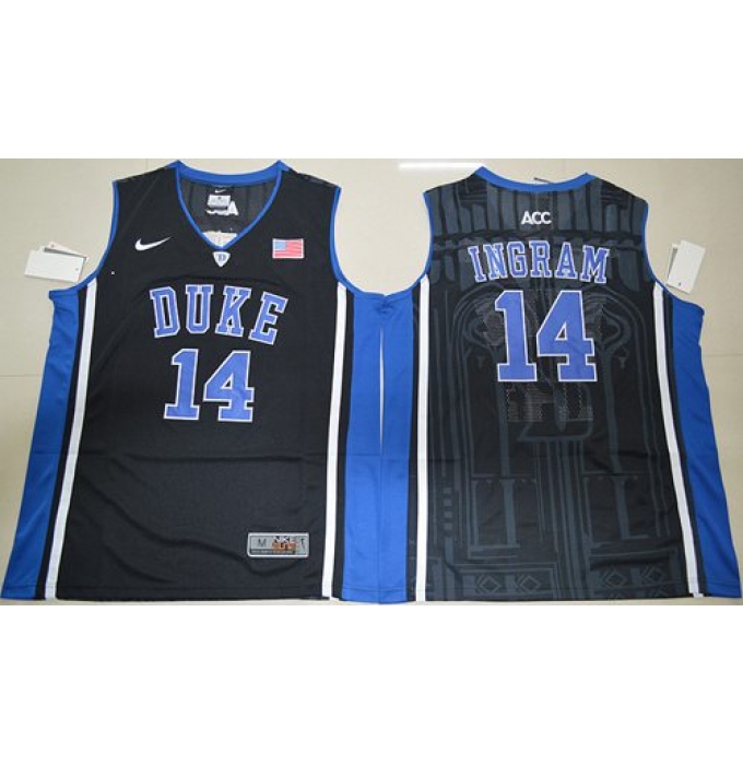 Duke Blue Devils #14 Brandon Ingram Black Basketball Elite V Neck Stitched NCAA Jersey