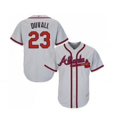 Youth Atlanta Braves #23 Adam Duvall Replica Grey Road Cool Base Baseball Jersey
