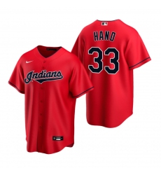 Men's Nike Cleveland Indians #33 Brad Hand Red Alternate Stitched Baseball Jersey