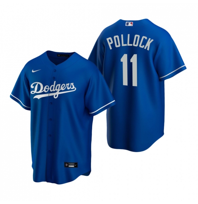 Men's Nike Los Angeles Dodgers #11 A.J. Pollock Royal Alternate Stitched Baseball Jersey