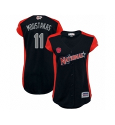 Women's Milwaukee Brewers #11 Mike Moustakas Authentic Navy Blue National League 2019 Baseball All-Star Jersey