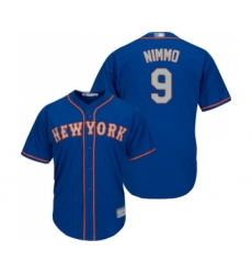 Men's New York Mets #9 Brandon Nimmo Replica Royal Blue Alternate Road Cool Base Baseball Jersey