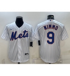 Men's New York Mets #9 Brandon Nimmo White Cool Base Stitched Baseball Jersey