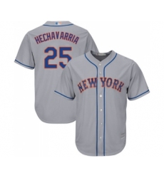 Men's New York Mets #25 Adeiny Hechavarria Replica Grey Road Cool Base Baseball Jersey