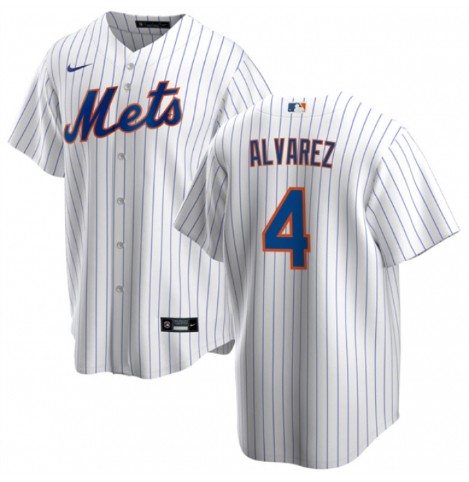 Men's New York Mets #4 Francisco álvarez White Cool Base Stitched Baseball Jersey