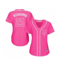 Women's New York Mets #25 Adeiny Hechavarria Authentic Pink Fashion Cool Base Baseball Jersey