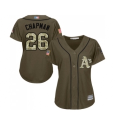 Women's Oakland Athletics #26 Matt Chapman Authentic Green Salute to Service Baseball Jersey