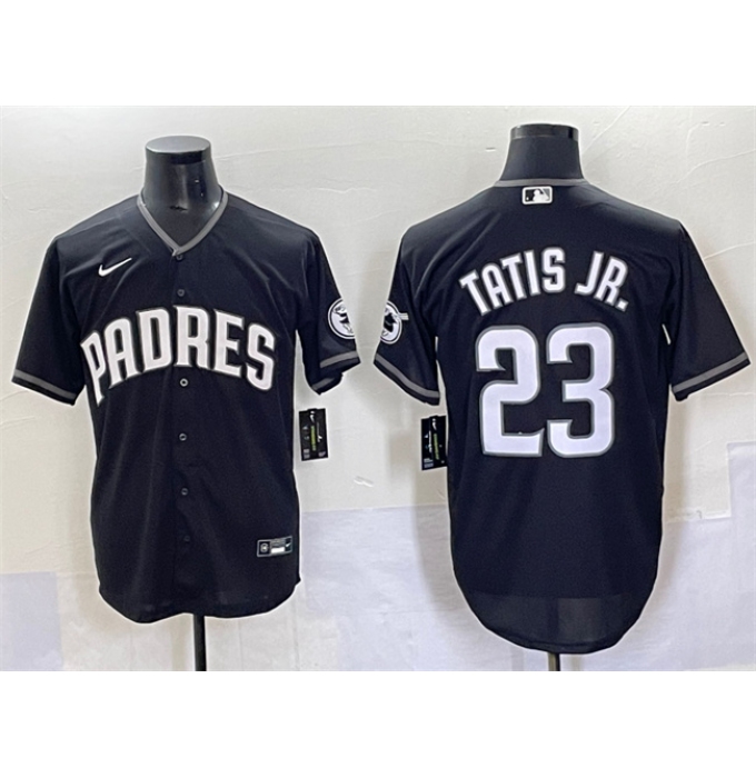 Men's San Diego Padres #23 Fernando Tatis Jr. Black Stitched Baseball Jersey