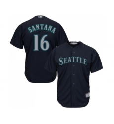 Men's Seattle Mariners #16 Domingo Santana Replica Navy Blue Alternate 2 Cool Base Baseball Jersey