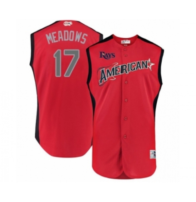 Men's Tampa Bay Rays #17 Austin Meadows Authentic Red American League 2019 Baseball All-Star Jersey