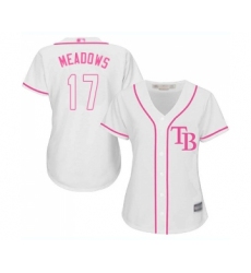 Women's Tampa Bay Rays #17 Austin Meadows Replica White Fashion Cool Base Baseball Jersey