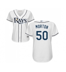Women's Tampa Bay Rays #50 Charlie Morton Replica White Home Cool Base Baseball Jersey