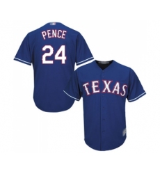 Men's Texas Rangers #24 Hunter Pence Replica Royal Blue Alternate 2 Cool Base Baseball Jersey