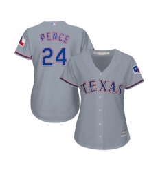 Women's Texas Rangers #24 Hunter Pence Replica Grey Road Cool Base Baseball Jersey