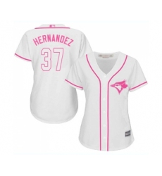 Women's Toronto Blue Jays #37 Teoscar Hernandez Replica White Fashion Cool Base Baseball Jersey