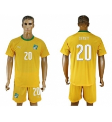 Cote d'lvoire #20 Serey Home Soccer Country Jersey