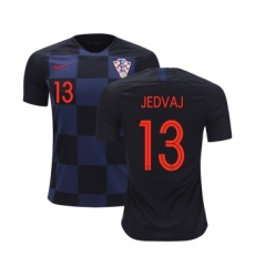 Croatia #13 Jedvaj Away Soccer Country Jersey