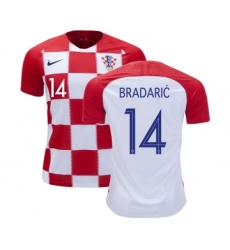 Croatia #14 Bradaric Home Soccer Country Jersey