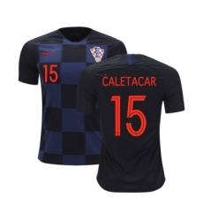 Croatia #15 Caletacar Away Soccer Country Jersey