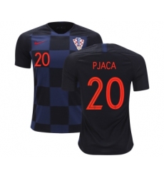 Croatia #20 Pjaca Away Soccer Country Jersey
