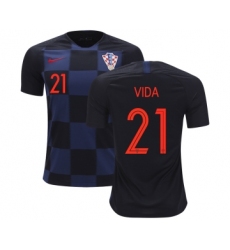 Croatia #21 Vida Away Soccer Country Jersey