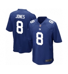 Men's New York Giants #8 Daniel Jones Game Royal Blue Team Color Football Jersey