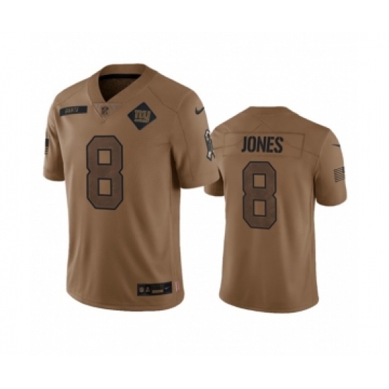 Men's Nike New York Giants #8 Daniel Jones 2023 Brown Salute To Service Limited Football Stitched Jersey Men's Nike New York Giants #8 Daniel Jones 2023 Brown Salute To Service Limited Football Stitched Jersey