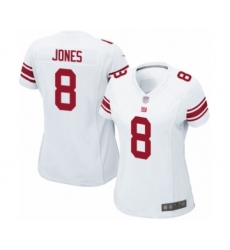 Women's New York Giants #8 Daniel Jones Game White Football Jersey