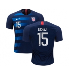 Women's USA #15 Lichaj Away Soccer Country Jersey