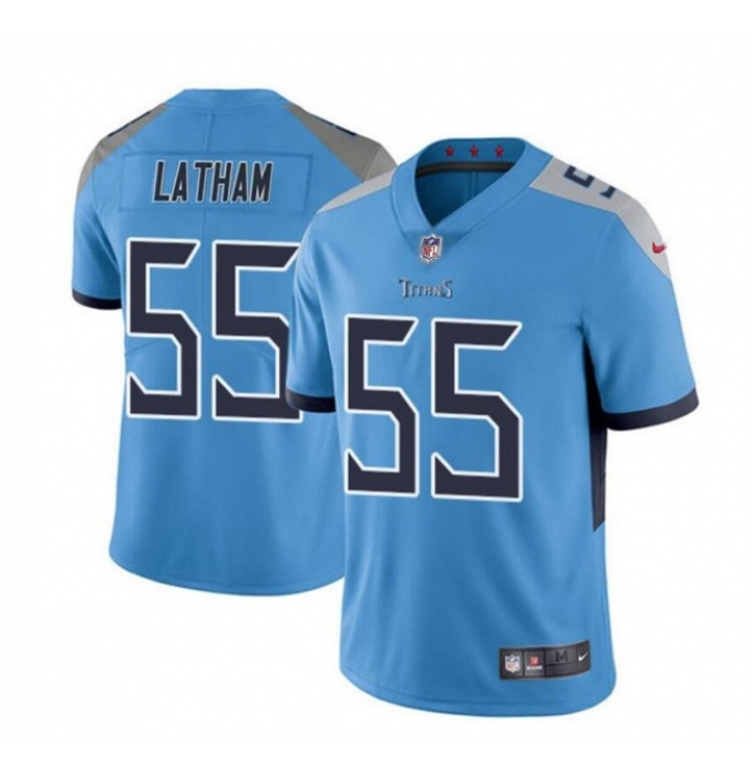 Men's Tennessee Titans #55 JC Latham Blue 2024 Draft Vapor Limited Football Stitched Jersey