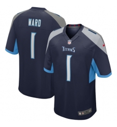 Men's Youth Tennessee Titans #1 Cameron Ward Nike Navy 2025 NFL Draft First Round Pick Alternate Game