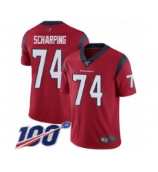 Men's Houston Texans #74 Max Scharping Red Alternate Vapor Untouchable Limited Player 100th Season Football Jersey